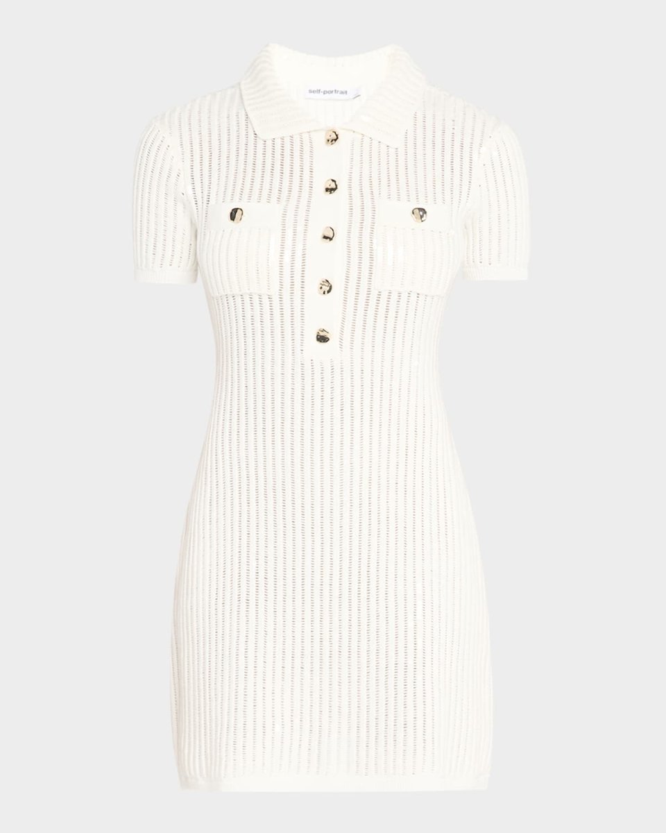 Sequined Crochet Mini Dress